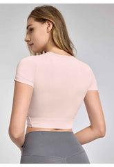 Cross Pleated Yoga Top