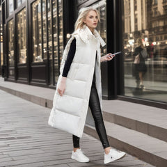 French Version Loose Sleeveless Down Jacket Muselune