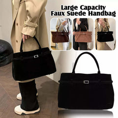 2025 Hot Sale Decorative Design Solid Faux Suede Handbag Large Capacity Casual Tote Bags For Women Tote Design Portable Shoulder Bag - Muselune
