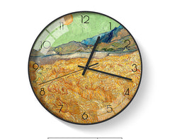 Van Gogh's Famous Painting, Harvest, Starry Sky, Silent Cartoon Clock The Muse