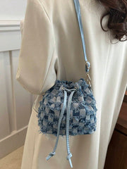 Demin Large Capacity Shoulder Bucket Bag The Muse