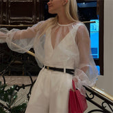 Loose Smock Transparent Top - Muselune