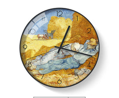 Van Gogh's Famous Painting, Harvest, Starry Sky, Silent Cartoon Clock The Muse