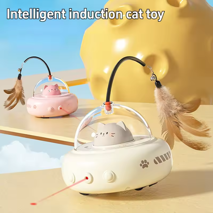 Cat Laser with Feather Toy