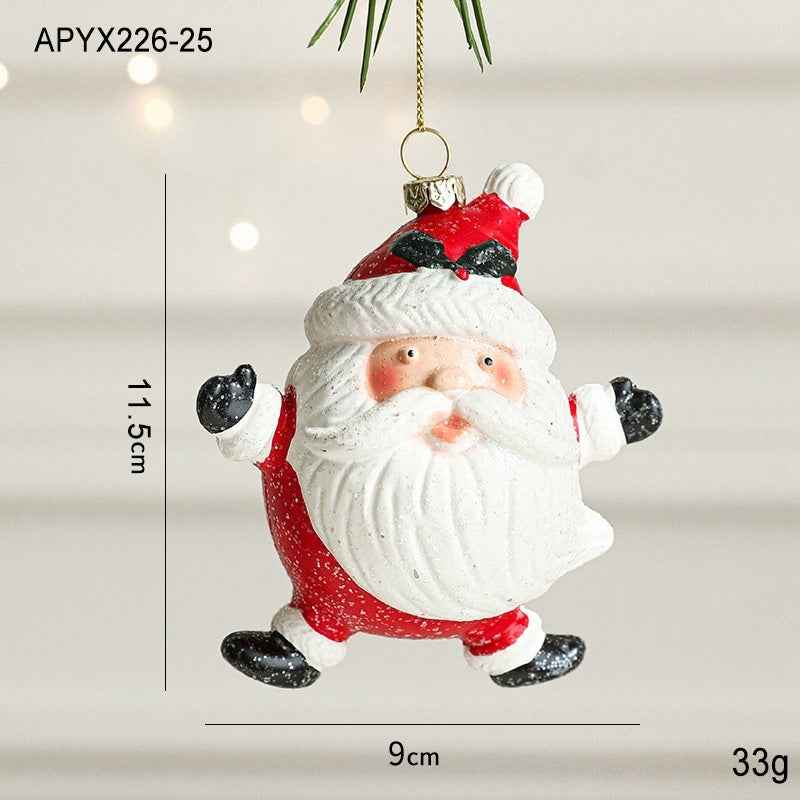 Christmas Tree Painted Plastic Decorations Pendant