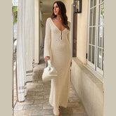 Knitted Hollow-Out Beach Cover-Up – Sun-Proof & Stylish - Muselune