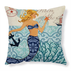 Ocean-Inspired Pillow Covers – Sea Turtle Print - Muselune