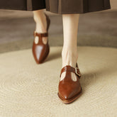 Chunky Heel New Soft Leather British Leather Shoes The Muse