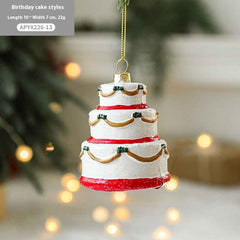 Christmas Tree Painted Plastic Decorations Pendant