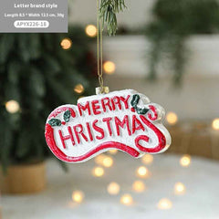 Christmas Tree Painted Plastic Decorations Pendant