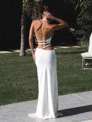 Solid Color Hollow-out Bodycon Maxi Skirt - Muselune