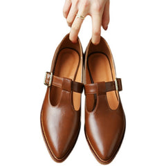 Chunky Heel New Soft Leather British Leather Shoes The Muse