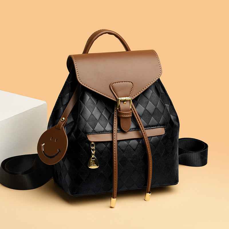 Versatile Functionality Casual PU Leather Backpack