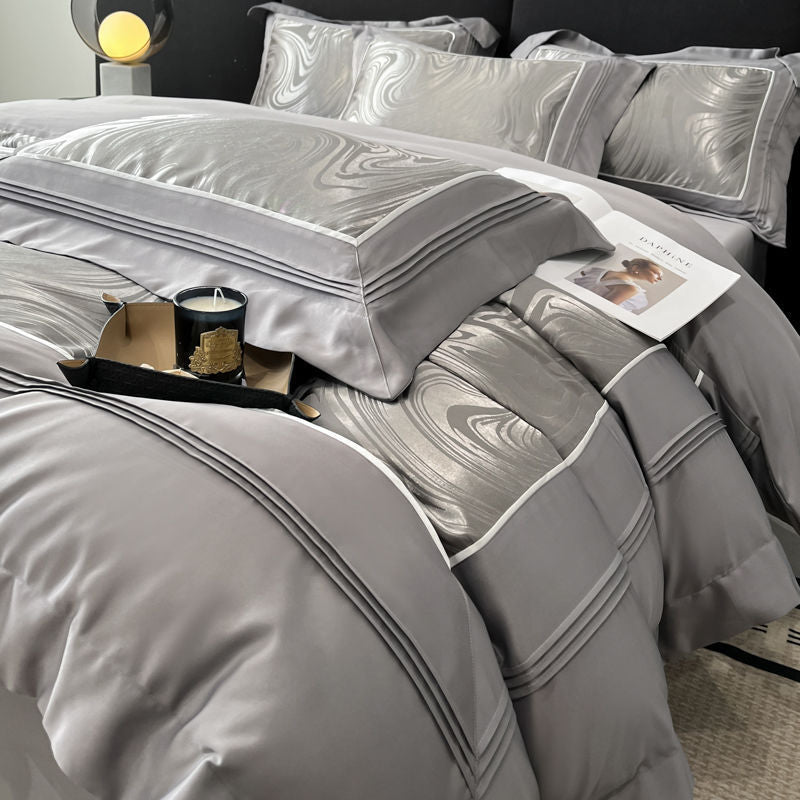 Light Luxury High-grade Yarn-dyed Four-piece Jacquard Beddings - Muselune