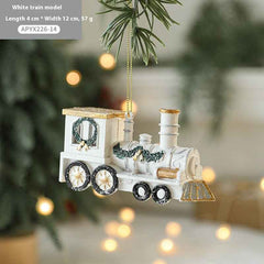 Christmas Tree Painted Plastic Decorations Pendant