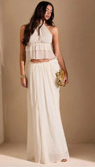 Comfort And Casual Backless Set Long Dress - Muselune