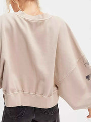 Printed Round Neck Dropped Shoulder Sweatshirt
