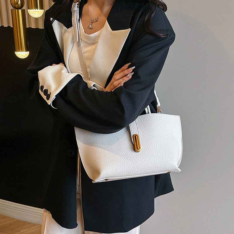 Litchi Pattern Shoulder Bag