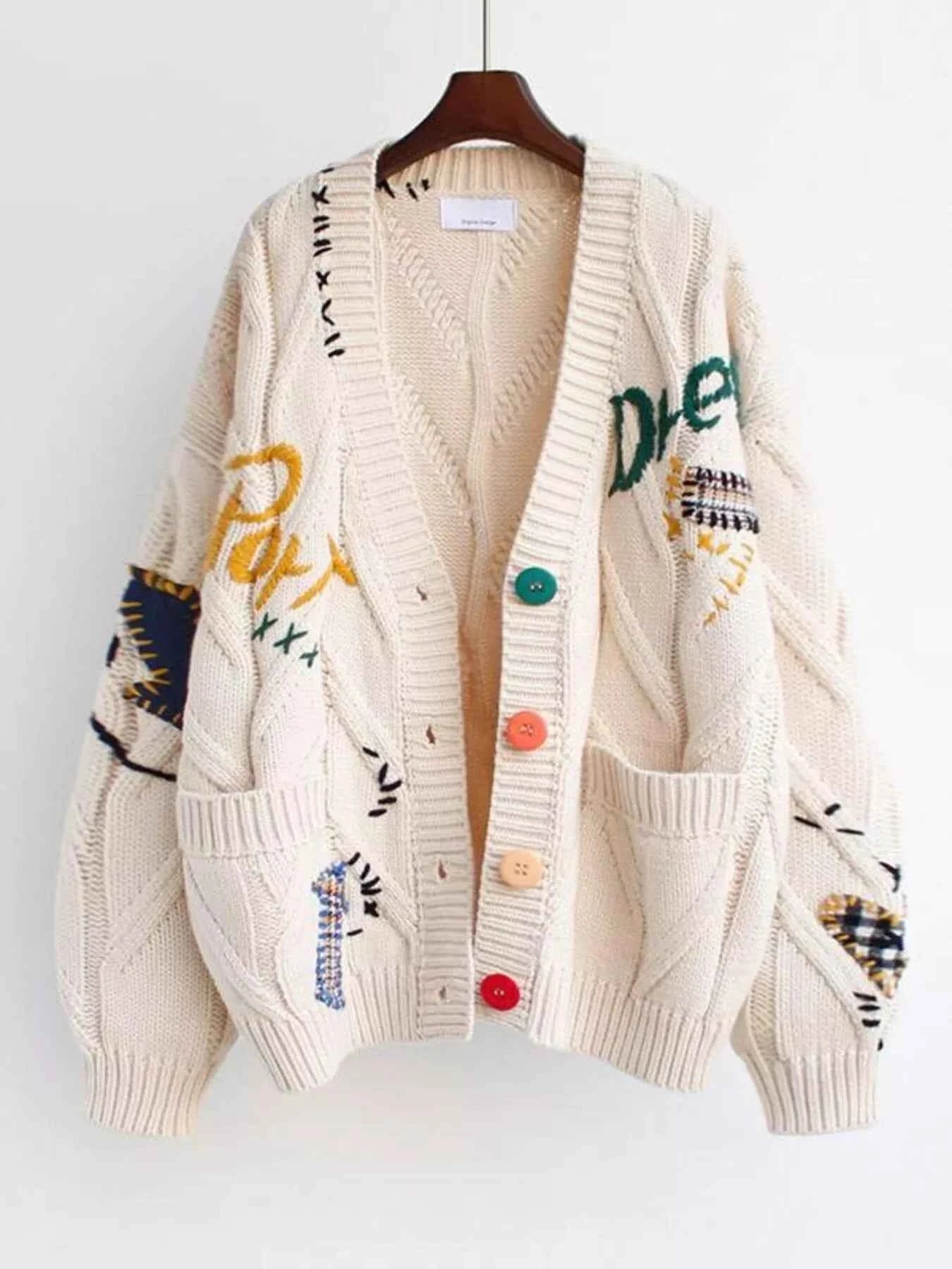 Cable Knit Button Up Cardigan