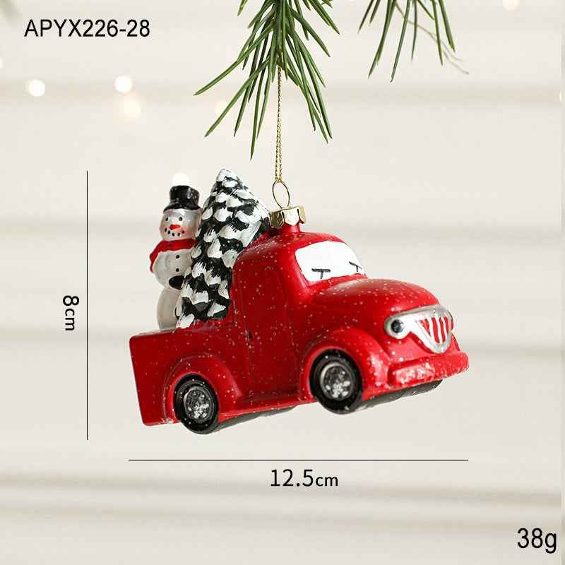 Christmas Tree Painted Plastic Decorations Pendant