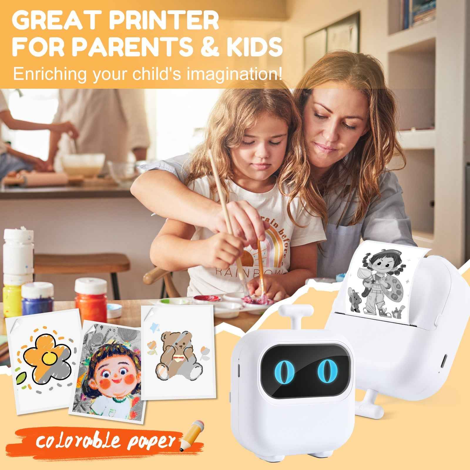 Bluetooth Thermal Mini Printer – Inkless, Stickers, DIY, Portable - Muselune