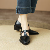 Chunky Heel New Soft Leather British Leather Shoes The Muse