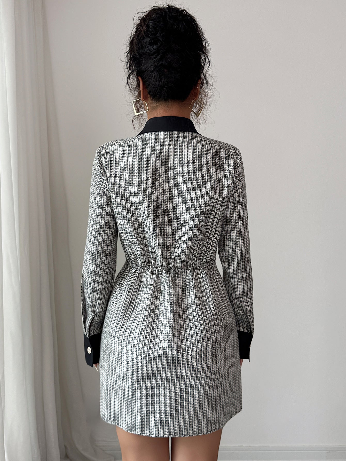Elegant Button Long Sleeve Dress The Muse