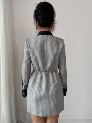 Elegant Button Long Sleeve Dress The Muse