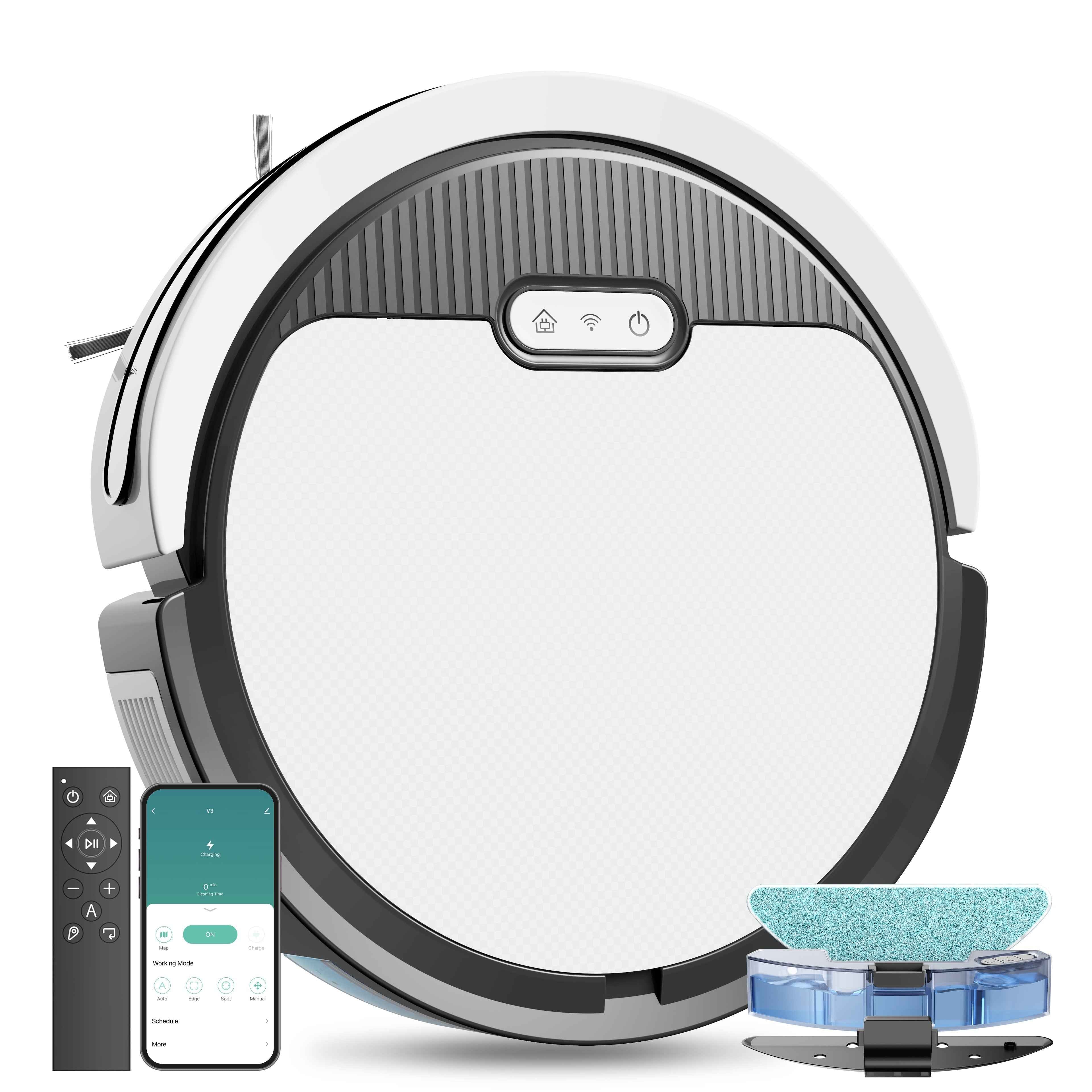 3-in-1 Robot Vacuum & Mop – Ultra-Thin, 5000Pa Suction, Self-Charging - Muselune