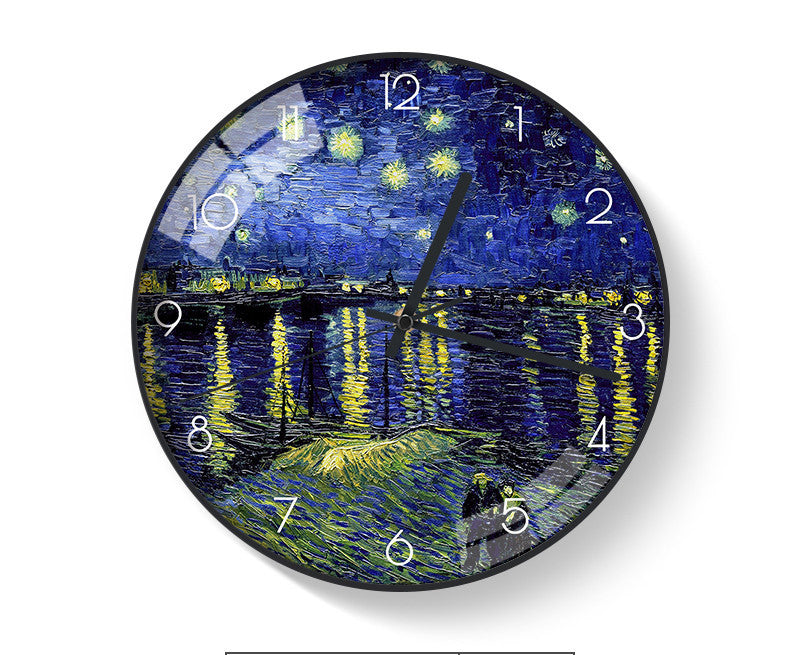 Van Gogh's Famous Painting, Harvest, Starry Sky, Silent Cartoon Clock The Muse