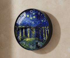 Van Gogh's Famous Painting, Harvest, Starry Sky, Silent Cartoon Clock The Muse