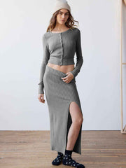 Zontroldy Women's Long-sleeve Shirt Split Dress Suit - Muselune