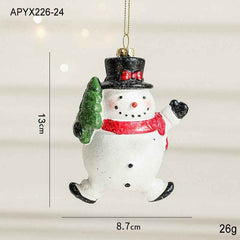 Christmas Tree Painted Plastic Decorations Pendant