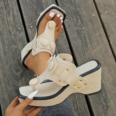 Plus Size Flip-toe Wedge Sandals The Muse