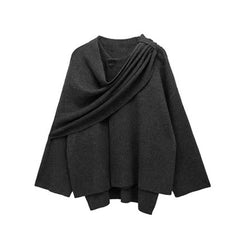 Cardigan With Asymmetrical Scarf Coat The Muse