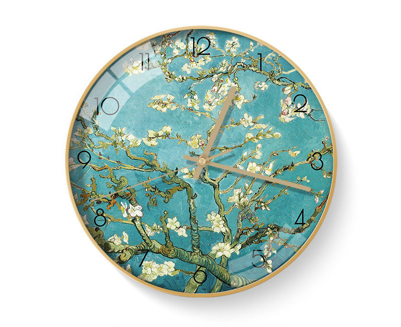 Van Gogh's Famous Painting, Harvest, Starry Sky, Silent Cartoon Clock The Muse