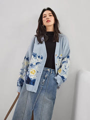 Muse Art Knitted Sweater Coat - Muselune