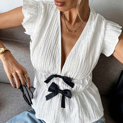 Bow Cardigan Shirt - Muselune