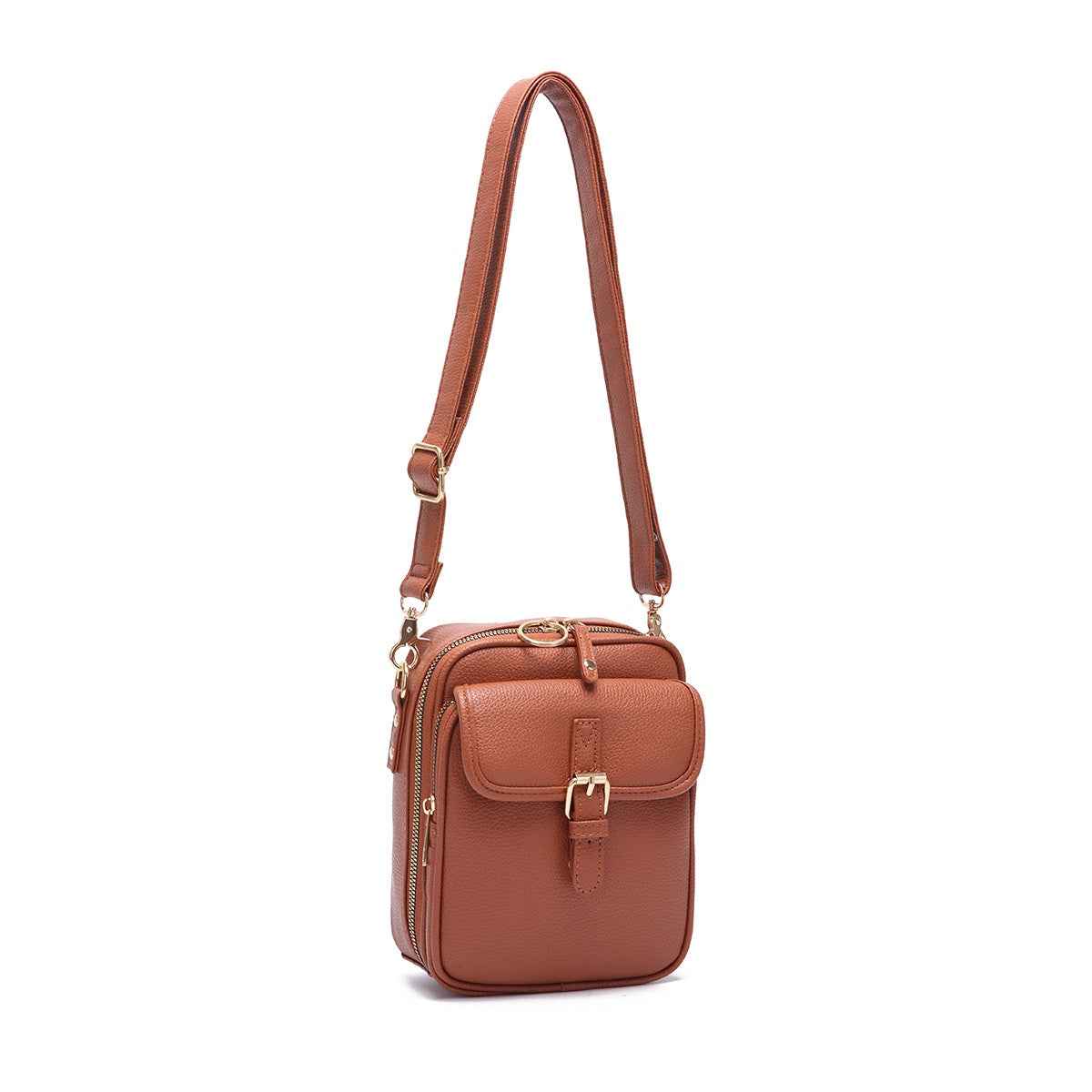 Vintage Capacity PU Leather Crossbody Bag - Muselune