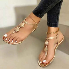 Women's Flat Sandal Summer Beach Shoes - Muselune