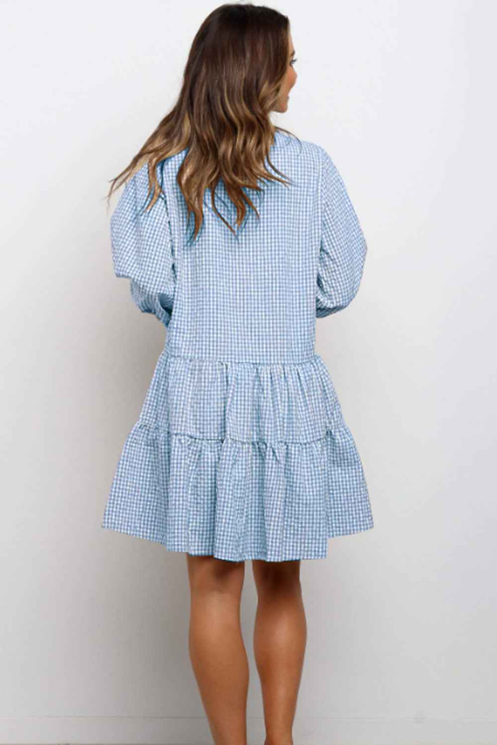 Ruffled Plaid Midi Dress