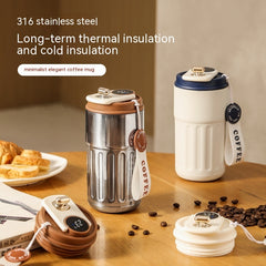 Smart Digital Thermal Bottle Portable Coffee Mug Stainless Steel Water Bottle In-Car Insulated Cup Keep Cold Vacuum Flasks 450ml The Muse