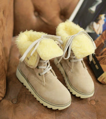 Frosted Fur Snow Lace Up Boots The Muse