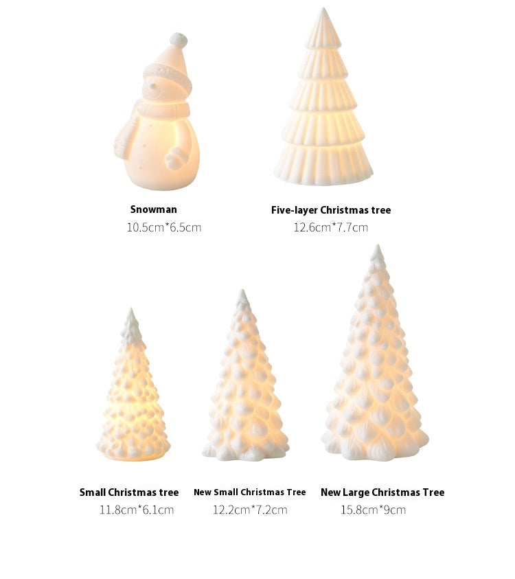 Ceramic Christmas Small House Tree Decoration Muselune