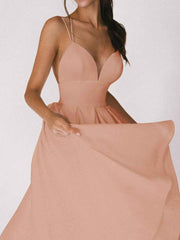 Sexy V-neck Suspender Dress Summer Fashion A-Line Long Dresses - Muselune