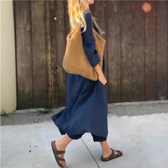V-neck Long Suits Top with Pocket - Muselune