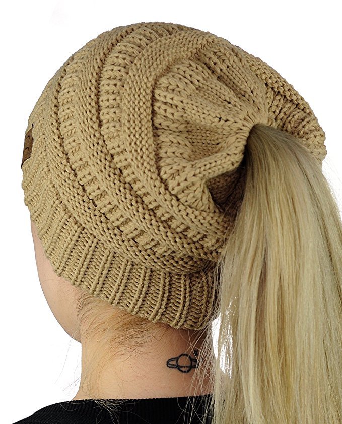 Manufacturer's new European and American popular knitted ponytail hats, women's fashion hats, wool hoods wholesale Muselune