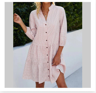 Ruffled Plaid Midi Dress