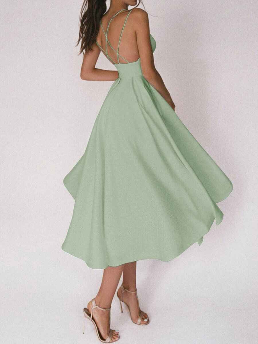 Sexy V-neck Suspender Dress Summer Fashion A-Line Long Dresses - Muselune