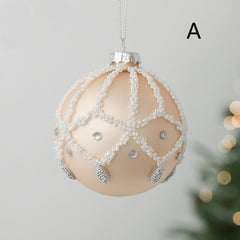 Glass Ball Drop Ball Hand Drawn Christmas Ball Christmas Tree Pendant Muselune